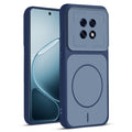 Front and back view of Blue protective back cover for Oppo F31 Pro Plus 5G with textured sides, camera guard and slim fit design.