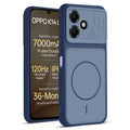 Front and back view of Blue protective back cover for OPPO K14 Lite 5G with textured sides, camera guard and slim fit design.