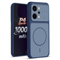 Front and back view of Blue protective back cover for Realme P4 Power 5G with textured sides, camera guard and slim fit design.