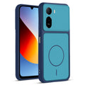 Front and back view of Blue protective back cover for Redmi A7 Pro 4G with textured sides, camera guard and slim fit design.