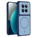 Front and back view of Blue protective back cover for Redmi Note 15 Pro 5G with textured sides, camera guard and slim fit design.
