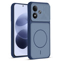 Front and back view of Blue protective back cover for Redmi Note 17 5G with textured sides, camera guard and slim fit design.