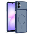 Full protective dual tone Blue silicone case for Samsung A07 5G showing front and back design coverage