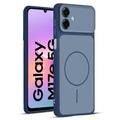 Full protective dual tone Blue silicone case for Samsung M17e 5G showing front and back design coverage