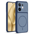 Front and back view of Blue protective back cover for Vivo V60E 5G with textured sides, camera guard and slim fit design.