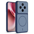 Front and back view of Blue protective back cover forMotorola Vivo X300 5G with textured sides, camera guard and slim fit design.