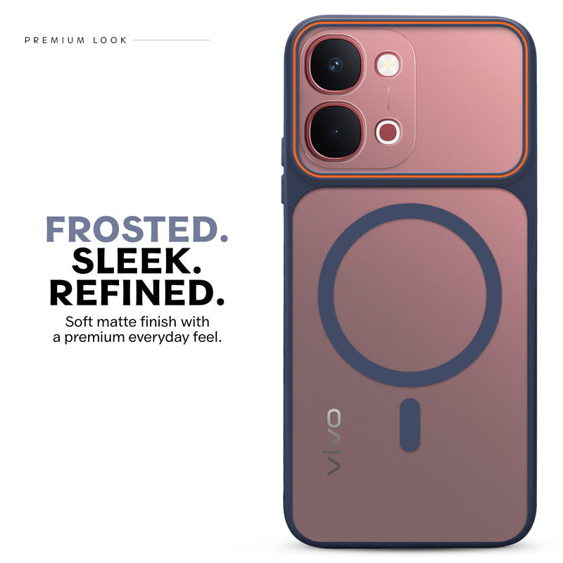Premium Magnetic Case for Vivo Y51 Pro 5G with Frosted Back, Soft Silicone Edges & Raised Camera Protection