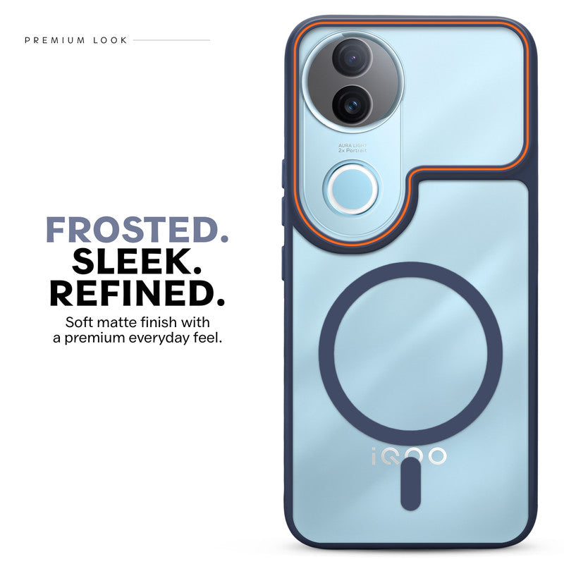 Premium Magnetic Case for iQOO Z10R 5G with Frosted Back, Soft Silicone Edges & Raised Camera Protection