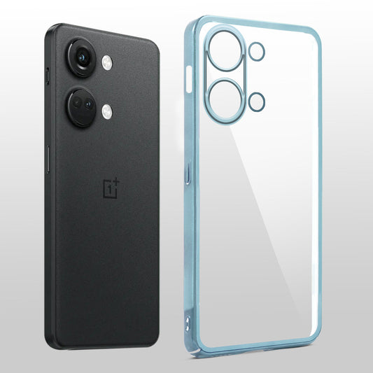 Crystal Clear Transparent Premium Shiny colorful Edges Hard Back Case For OnePlus Nord 3 5G