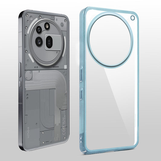 Crystal Clear Transparent Premium Shiny colorful Edges Hard Back Case For Nothing Phone 3A Pro 5G