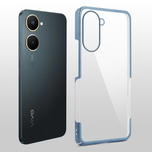 Crystal Clear Premium Case with Shiny Colorful Edges and Precise Cutouts for Vivo Y18