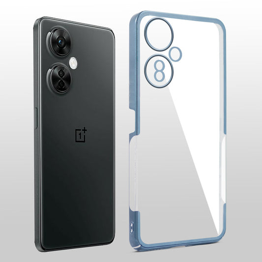 Crystal Clear Premium Case with Shiny Colorful Edges and Precise Cutouts for OnePlus Nord CE 3 Lite 5G