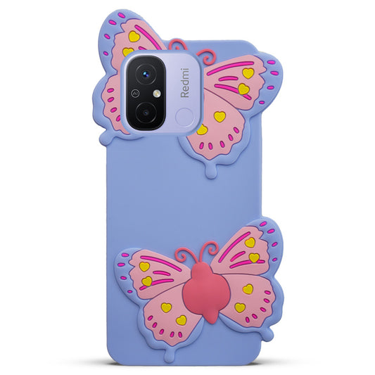 3D Vibrant Butterfly Silicone Phone Case For Redmi 12C