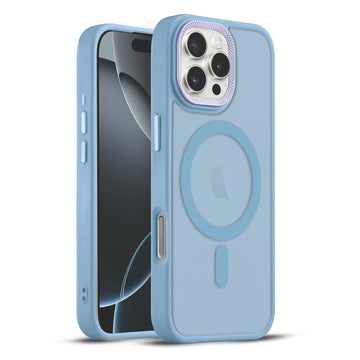 Textured Metal Ring Wireless Charging Support Back Case For Apple iPhone 16 Pro Max