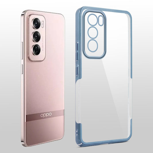 Crystal Clear Premium Case with Shiny Colorful Edges and Precise Cutouts for Oppo Reno 12 Pro 5G