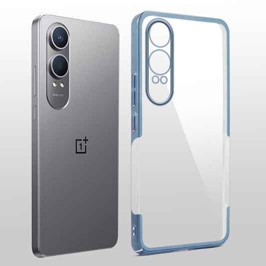 Crystal Clear Premium Case with Shiny Colorful Edges and Precise Cutouts for OnePlus Nord CE 4 Lite 5G