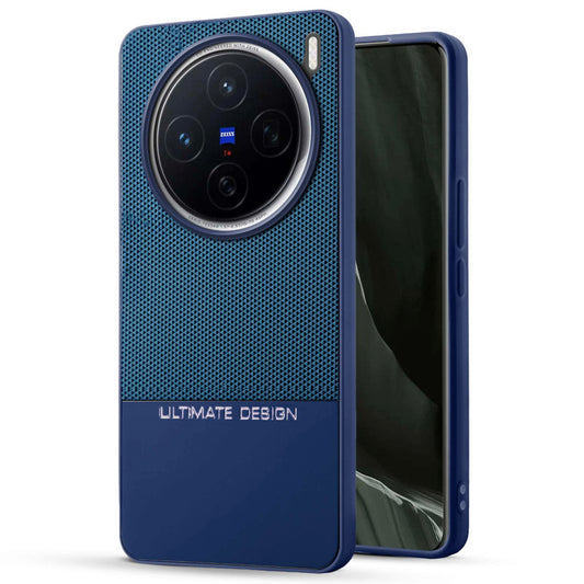 Two-Tone Back Cover with Pyramid Texture & Vegan Leather Finish for Vivo X200 5G - Where Style Meets Function