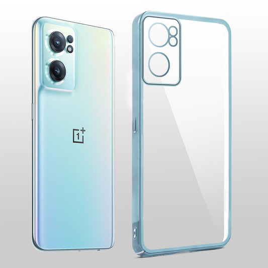 Crystal Clear Transparent Premium Shiny colorful Edges Hard Back Case For OnePlus Nord CE 2 5G