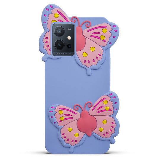 3D Vibrant Butterfly Silicone Phone Case For Vivo T1 5G