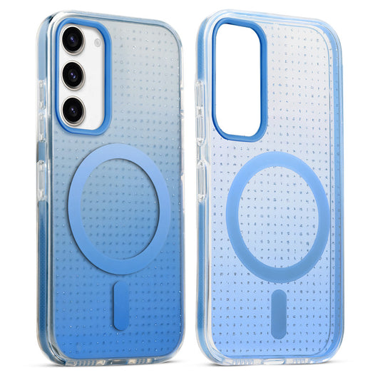 Stunning Dual Shade Starry MagSafe Hard Back Case for Samsung S23 5G with Colourful Raised Camera Edges