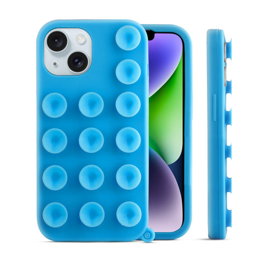 Glossy Colorful Liquid Silicone Comfort Grip Suction Case for Apple iPhone 14 Plus with Soft Touch Matte Finish & Built in Suction Pads