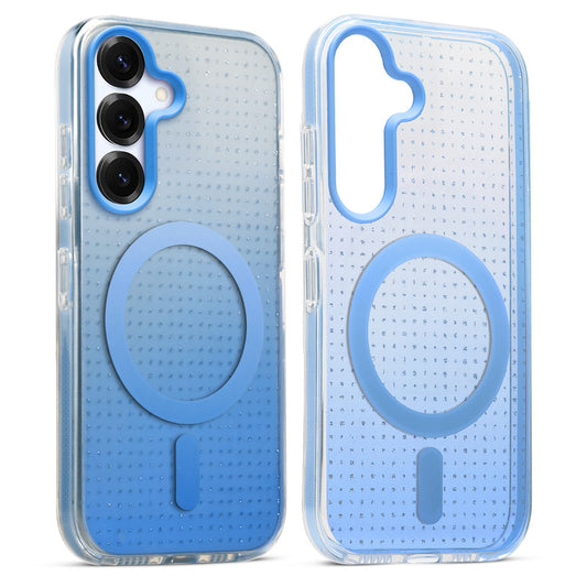 Stunning Dual Shade Starry MagSafe Hard Back Case for Samsung S25 5G with Colourful Raised Camera Edges
