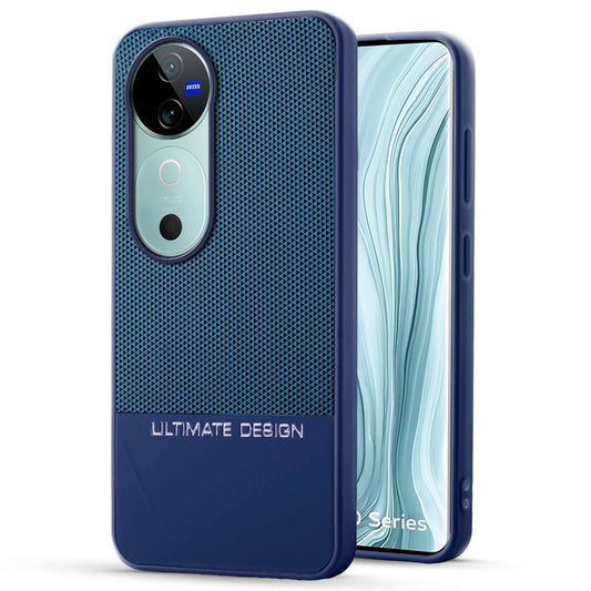 Two-Tone Back Cover with Pyramid Texture & Vegan Leather Finish for Vivo V40 5G - Where Style Meets Function