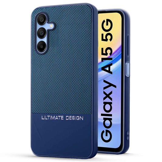 Two-Tone Back Cover with Pyramid Texture & Vegan Leather Finish for Samsung A15 5G - Where Style Meets Function