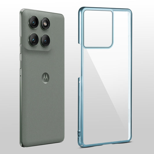 Crystal Clear Premium Case with Shiny Colorful Edges and Precise Cutouts for Motorola Moto Edge 60 Pro 5G