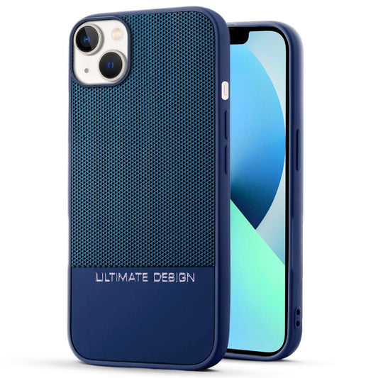 Two-Tone Back Cover with Pyramid Texture & Vegan Leather Finish for Apple iPhone 13 - Where Style Meets Function
