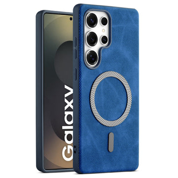 Rugged Vintage Look Back Case For Samsung S25 Ultra 5G With Magnetic Charging Compatible with MagSafe