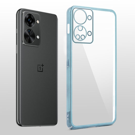 Crystal Clear Transparent Premium Shiny colorful Edges Hard Back Case For OnePlus Nord 2T 5G
