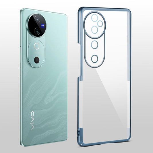 Crystal Clear Premium Case with Shiny Colorful Edges and Precise Cutouts for Vivo V40 5G