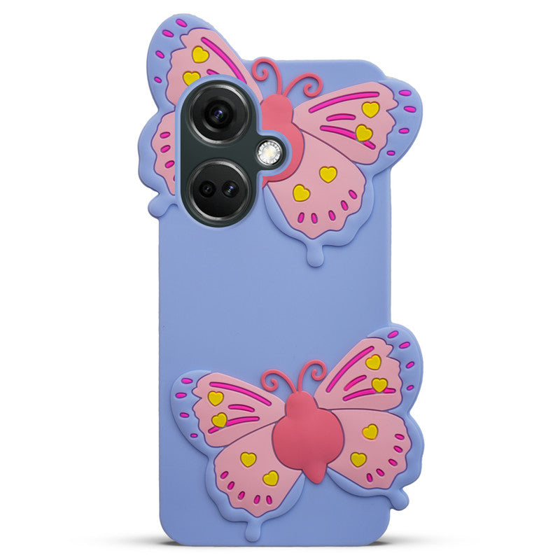 3D Vibrant Butterfly Silicone Phone Case For OnePlus Nord CE 3 5G