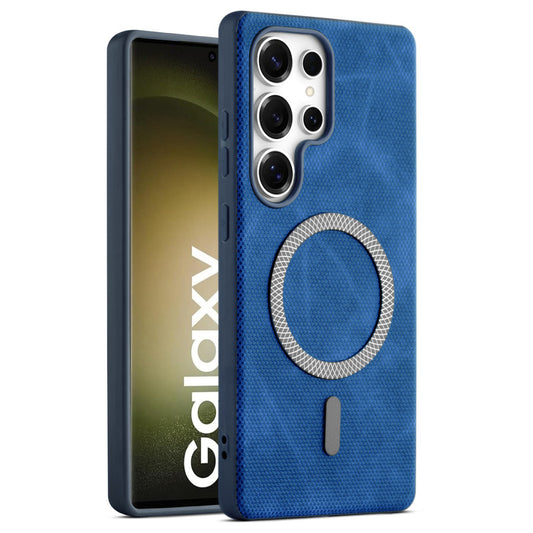 Rugged Vintage Look Back Case For Samsung S23 Ultra 5G With Magnetic Charging Compatible with MagSafe