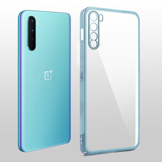 Crystal Clear Transparent Premium Shiny colorful Edges Hard Back Case For OnePlus Nord 5G