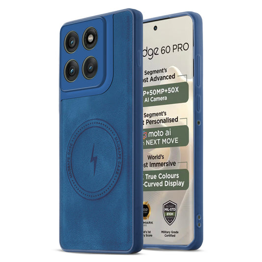 Refined PU Leather Case for Motorola Moto Edge 60 Pro 5G , with Support for MagSafe & Wireless Accessories