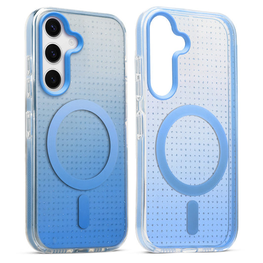 Stunning Dual Shade Starry MagSafe Hard Back Case for Samsung S24 5G with Colourful Raised Camera Edges