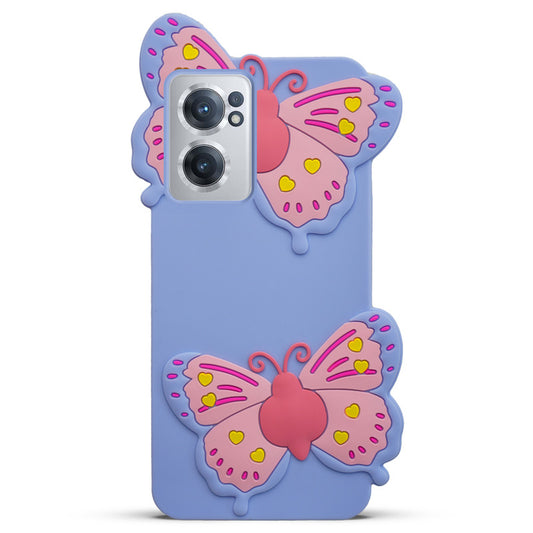 3D Vibrant Butterfly Silicone Phone Case For OnePlus Nord CE 2 5G