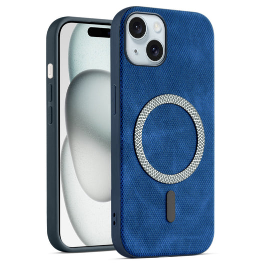 Rugged Vintage Look Back Case For Apple iPhone 15 With Magnetic Charging Compatible with MagSafe