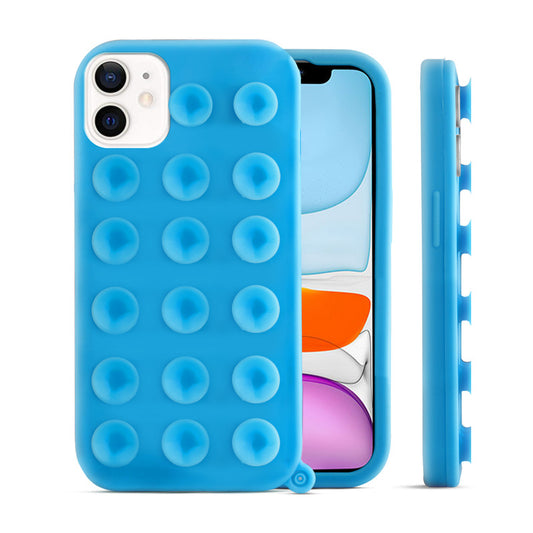 Glossy Colorful Liquid Silicone Comfort Grip Suction Case for Apple iPhone 11 with Soft Touch Matte Finish & Built in Suction Pads