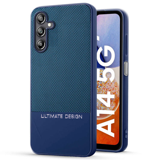 Two-Tone Back Cover with Pyramid Texture & Vegan Leather Finish for Samsung A14 5G - Where Style Meets Function