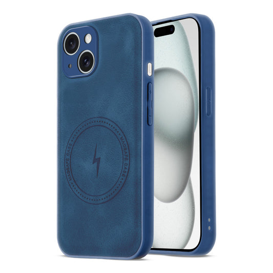 Refined PU Leather Case for Apple iPhone 15 , with Support for MagSafe & Wireless Accessories