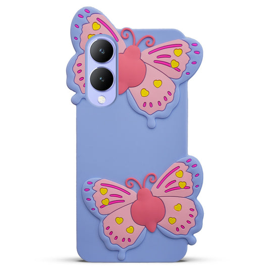 3D Vibrant Butterfly Silicone Phone Case For Vivo Y17s