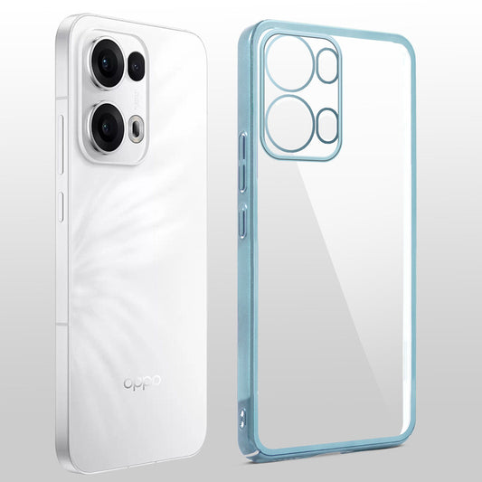 Crystal Clear Premium Shiny colorful Edges Hard Back Case For Oppo Reno 13 Pro 5G