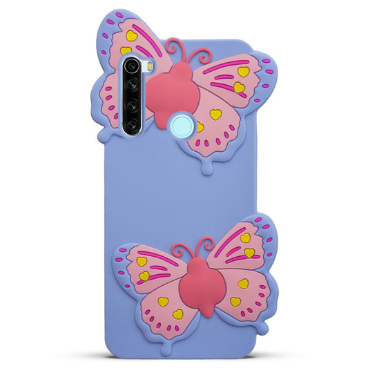 3D Vibrant Butterfly Silicone Phone Case For Redmi Note 8