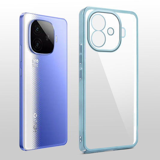 Crystal Clear Transparent Premium Shiny colorful Edges Hard Back Case For iQOO Neo 10R 5G