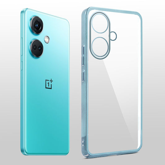 Crystal Clear Transparent Premium Shiny colorful Edges Hard Back Case For OnePlus Nord CE 3 5G