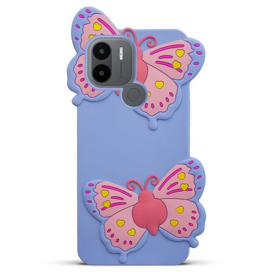 3D Vibrant Butterfly Silicone Phone Case For Redmi A1 Plus