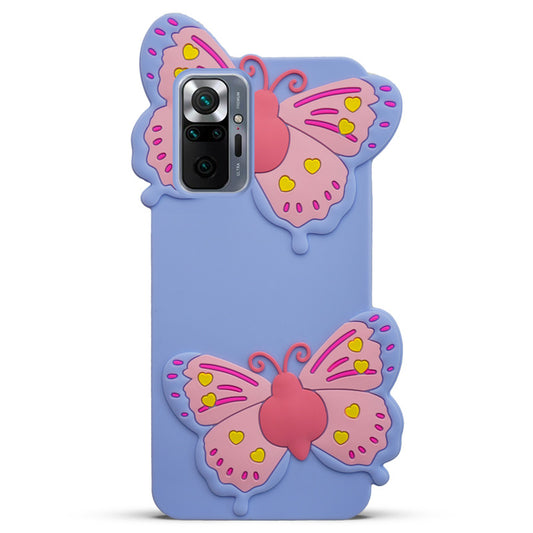 3D Vibrant Butterfly Silicone Phone Case For Redmi Note 10 Pro